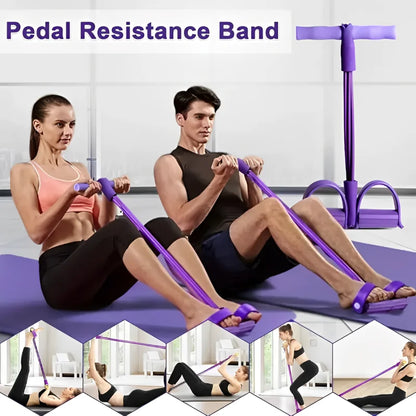 Four-Tube Pedal Tensioner for Home Fitness