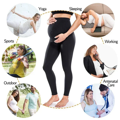 Elastic High Waist Leggings for Belly Support and Postpartum Fitness