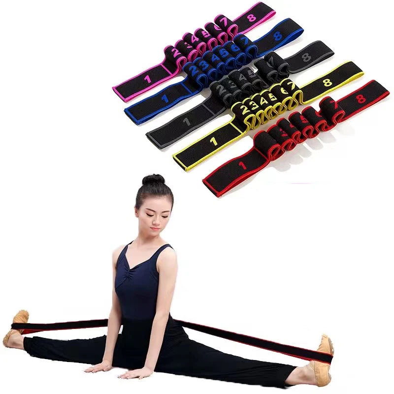 8-Section Dance Yoga Stretching Belt for Home Fitness