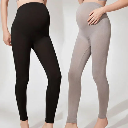 Elastic High Waist Leggings for Belly Support and Postpartum Fitness