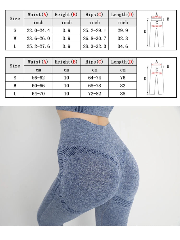 Seamless High Waist Butt Lifting Leggings for Women's Gym Fitness