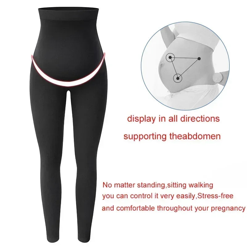 Elastic High Waist Leggings for Belly Support and Postpartum Fitness